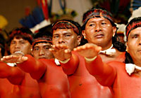Xingu Men Protesting